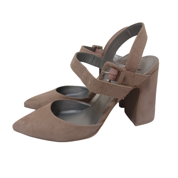 Worthington Womens Ziba Pointed Toe Block Heel Pumps Size 8M Porchini - Picture 1 of 4